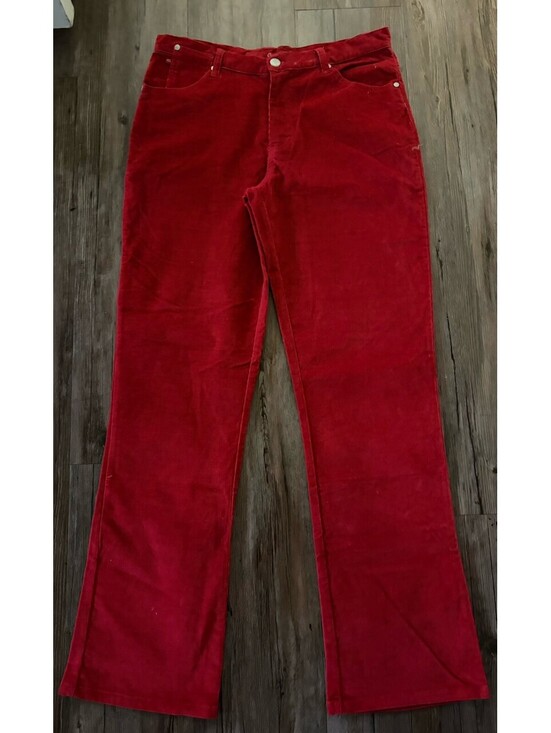 Rip Curl Pants - Vtg Rip Curl Girl Womens 7 Red Low Rise Corduroy Flare Pants